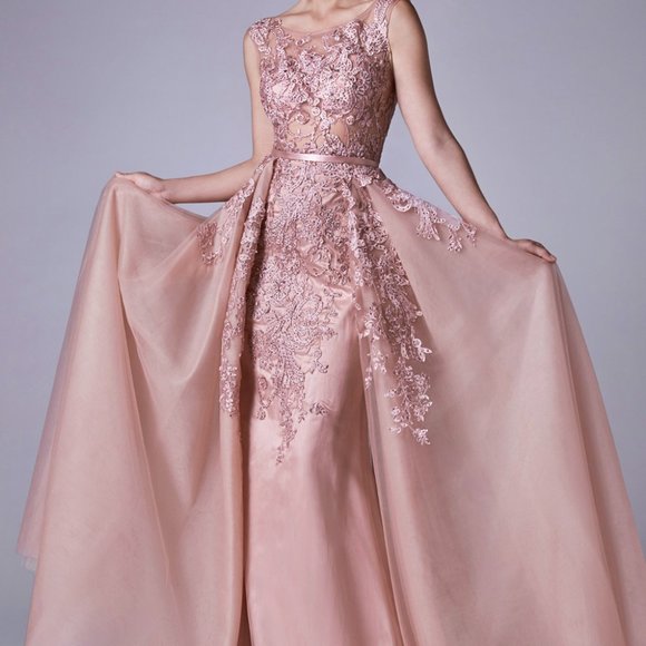 Andrea & Leo Couture Dresses & Skirts - Scoop Neck A-Line Shape Evening Dress ALA0257